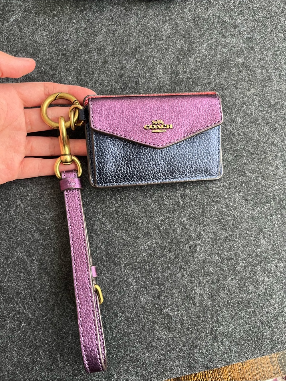 Coach Card and Coin Pouch in Colorblock